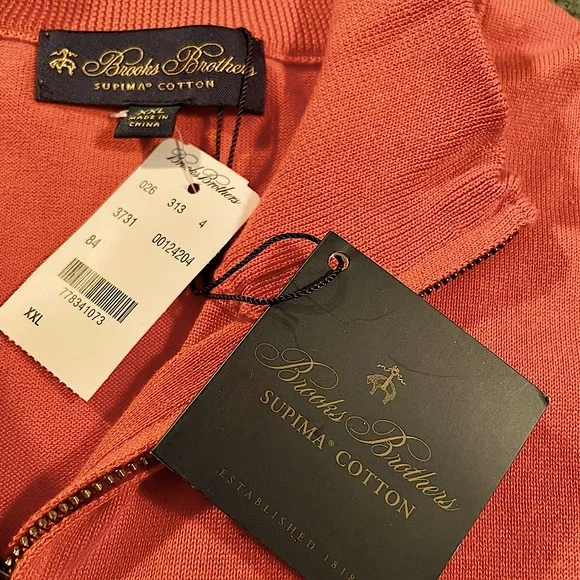 NWT Brooks Brothers Supima quarter zip